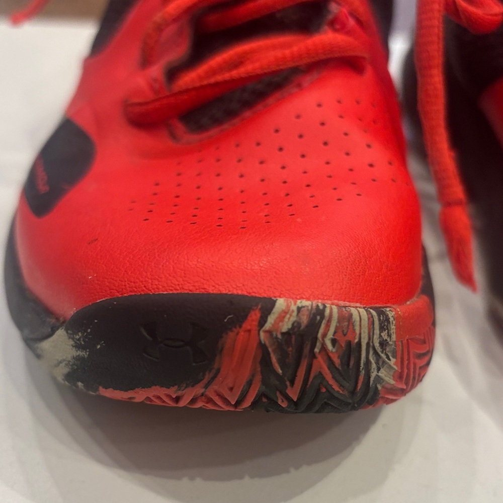 Under Armour Kids Red and Black Sneakers - Picture 4 of 9